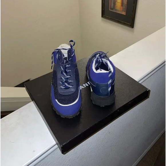 CHANEL | Shoes | Chanelcalfskin Mesh Lycra Womens Logo High Top